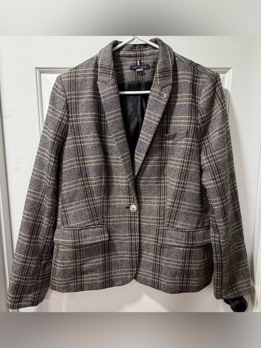 Tommy Hilfiger Brown Plaid Blazer - Size 14